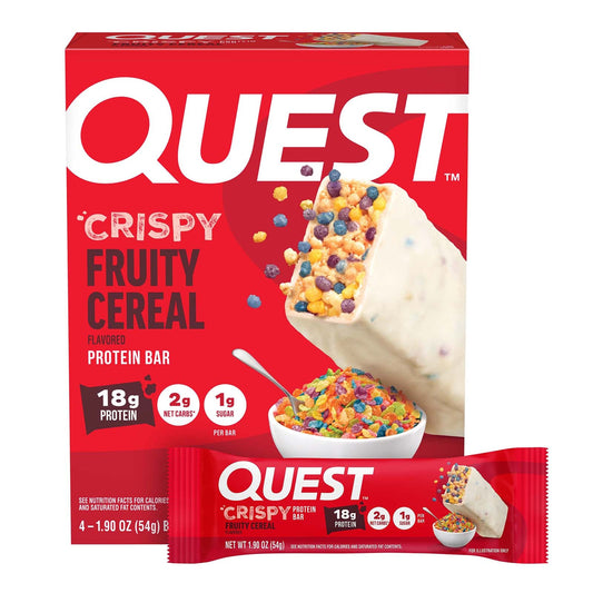 Quest Nutrition, Protein Bar, Crispy Fruity Cereal, 4 Bars, 1.9 oz (54 g) Each