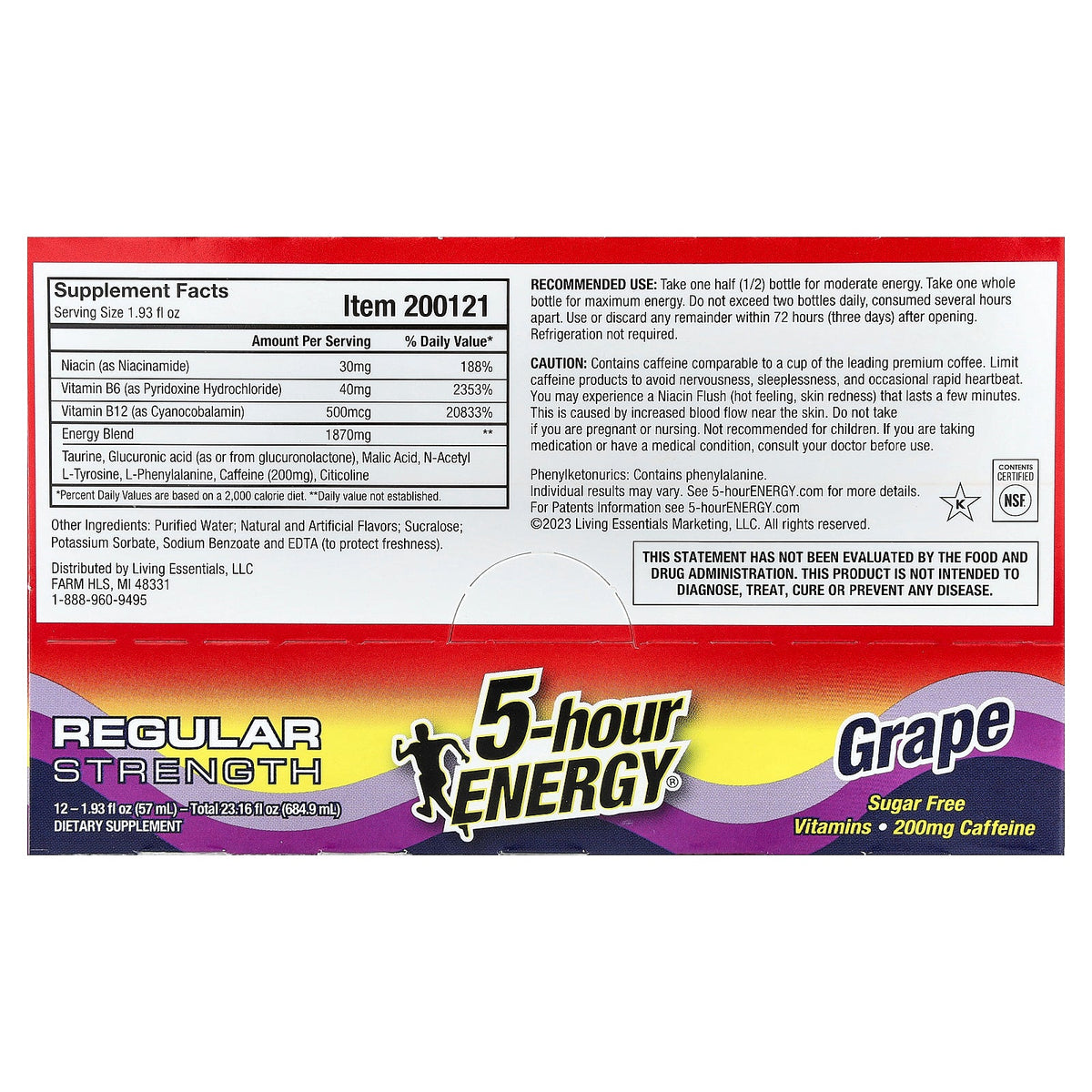 5 hour Energy, Regular, Grape, 12 Bottles, 1.93 fl oz (57 ml) Each