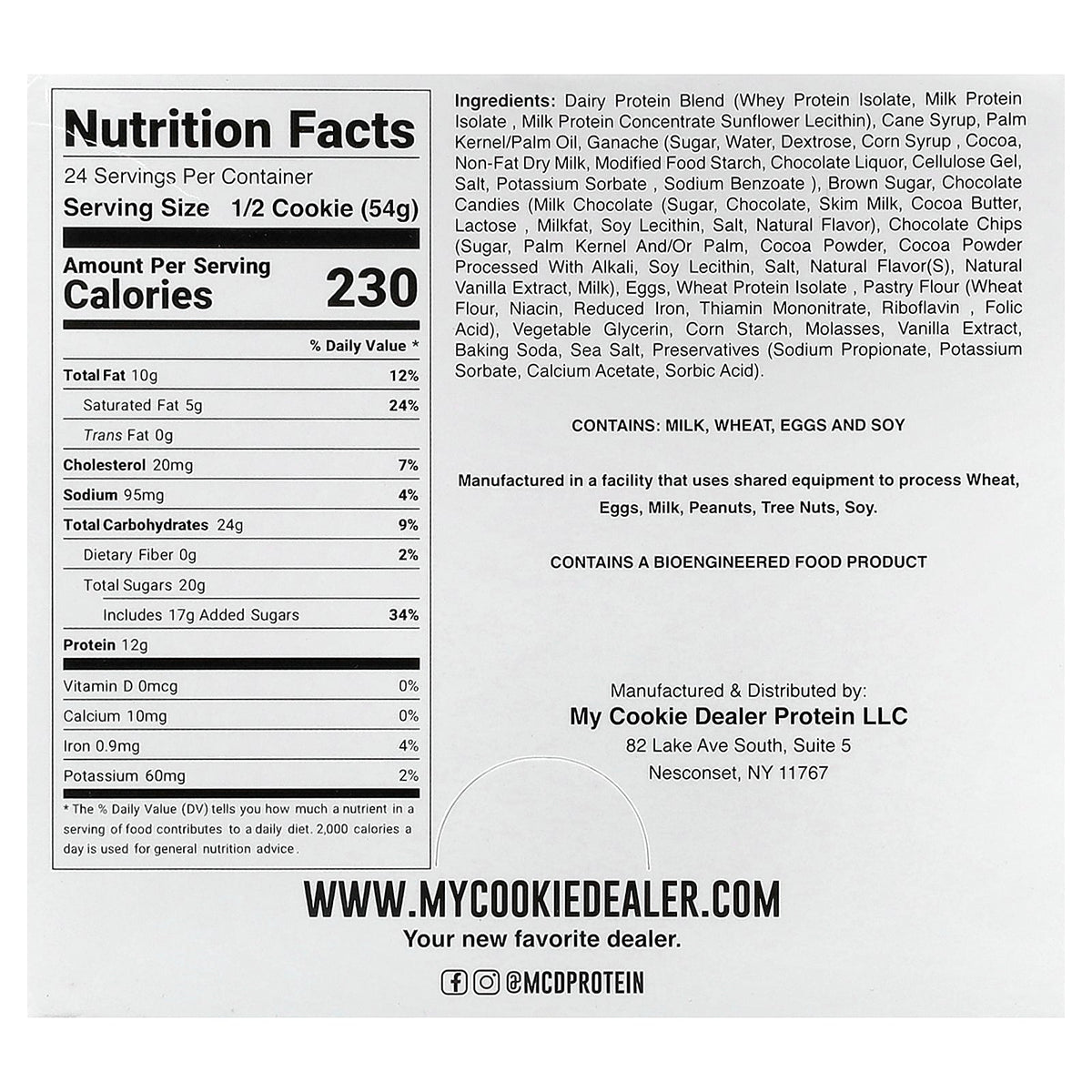 My Cookie Dealer Protein, Protein Cookie, Chocolate Candy Ganache, 12 Cookies, 3.8 oz (108 g) Each