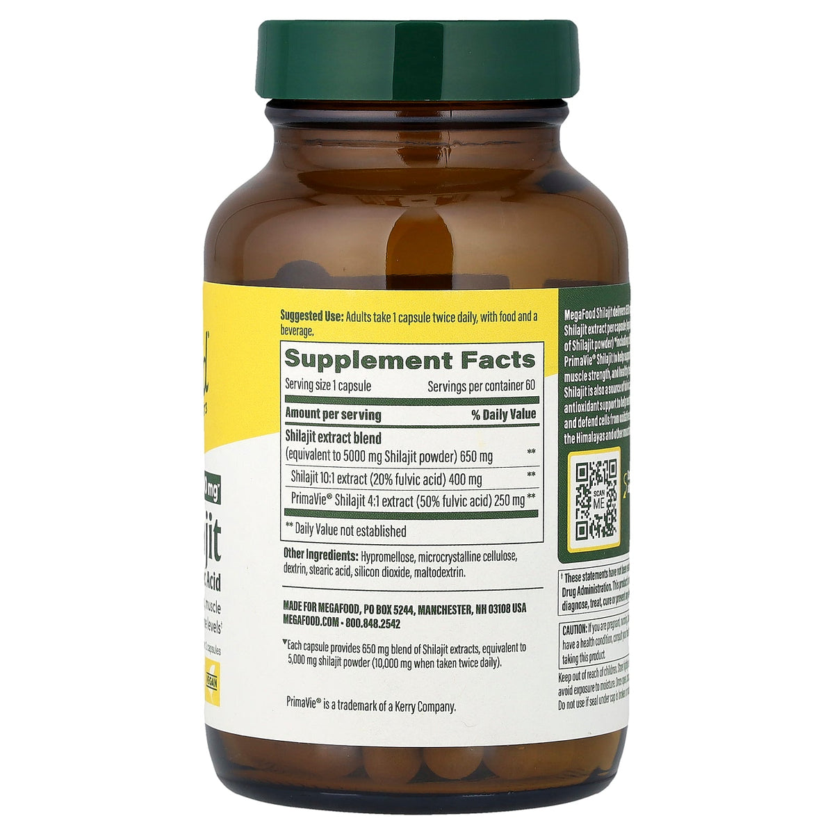 MegaFood, Shilajit With Fulvic Acid, 60 Capsules