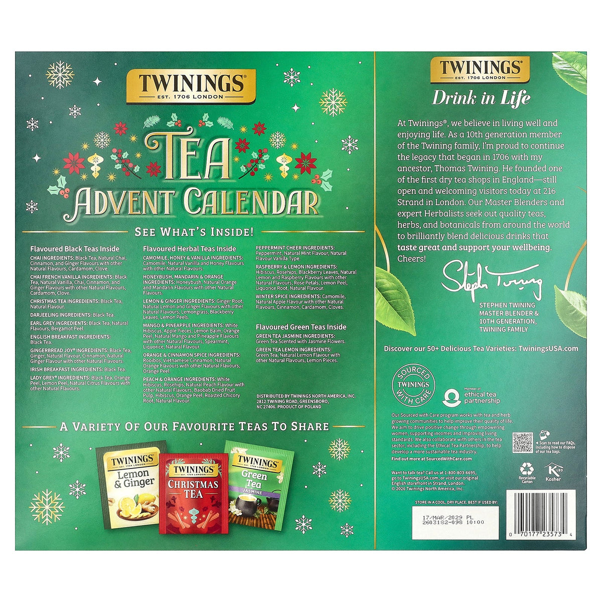 Twinings, Tea Advent Calendar, 48 Tea Bags, 3.42 oz (97 g)