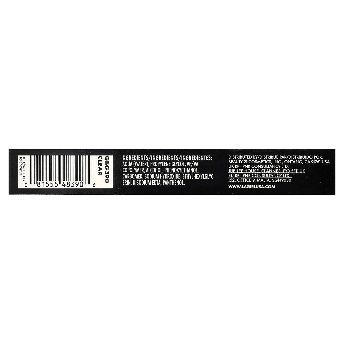 L.A. Girl, Set It! Clear Brow Gel, GBG390 Clear, 0.08 fl oz (2.5 ml)
