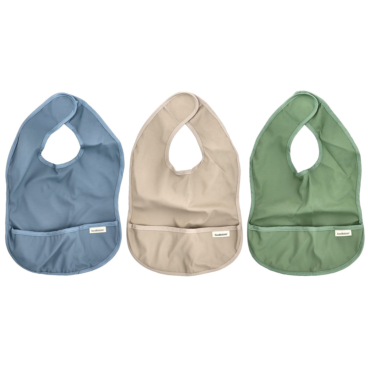 KeaBabies, Presto Waterproof Bibs, 6-36 Months, Slate, 3 Pack
