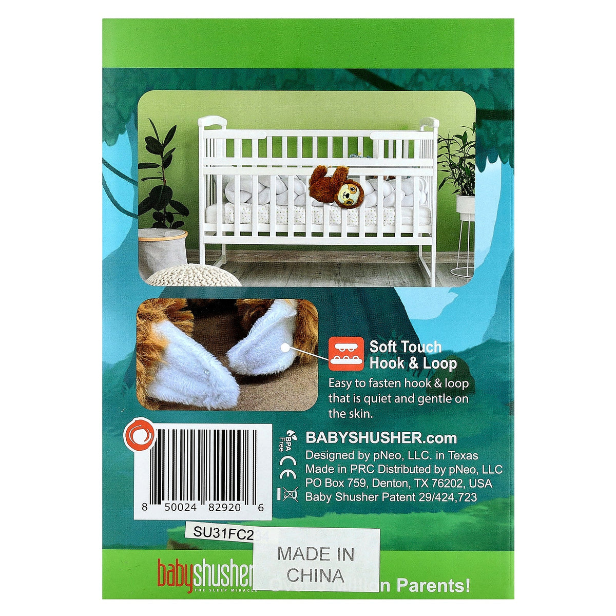 Baby Shusher, Shusher Sloth, Soft Toy Sound Module , 1 Count