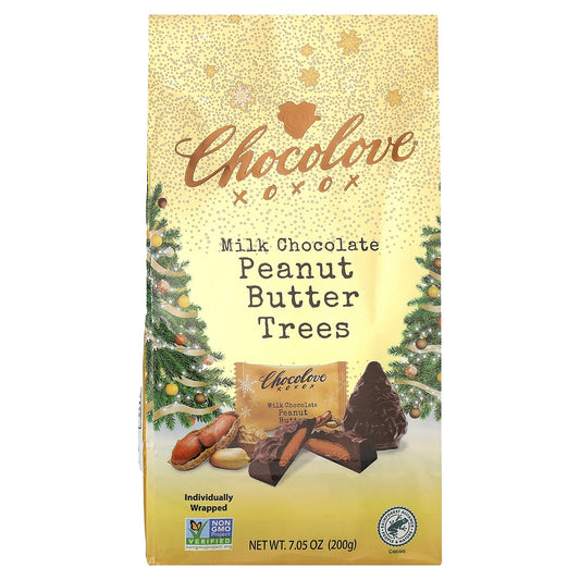 Chocolove, Milk Chocolate Peanut Butter Trees, 7.05 oz (200 g)