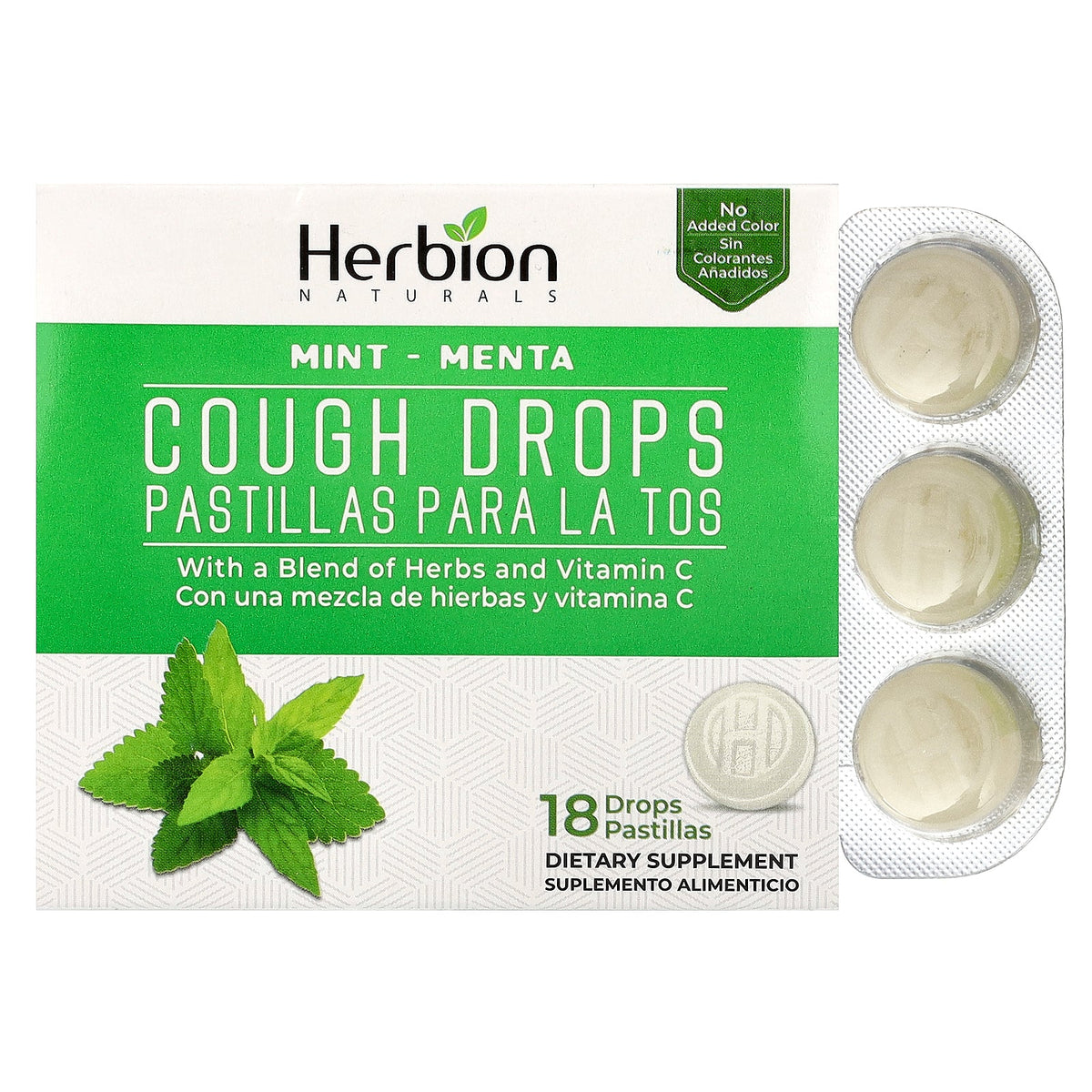 Herbion Naturals, Cough Drops, Mint, 6 Packs, 18 Drops Each