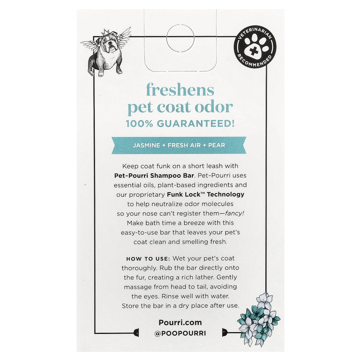 Poo-Pourri, Pet-Pourri™, Deodorizing Shampoo Bar, Pawsitively Fresh, 5 oz (141 g)