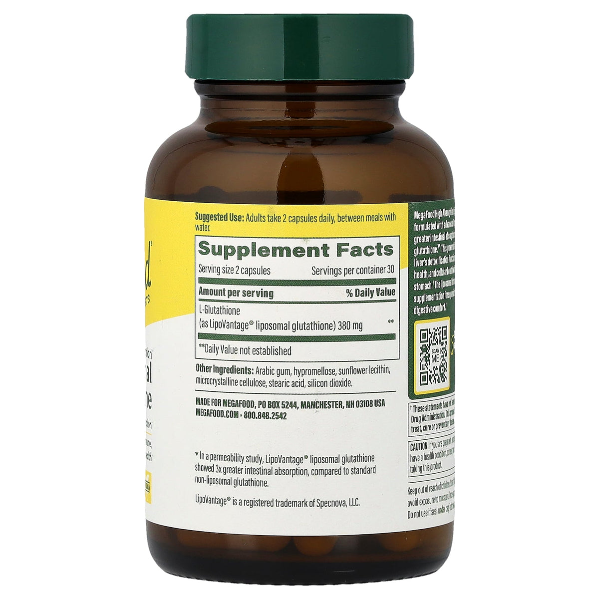 MegaFood, Liposomal Glutathione, 60 Capsules