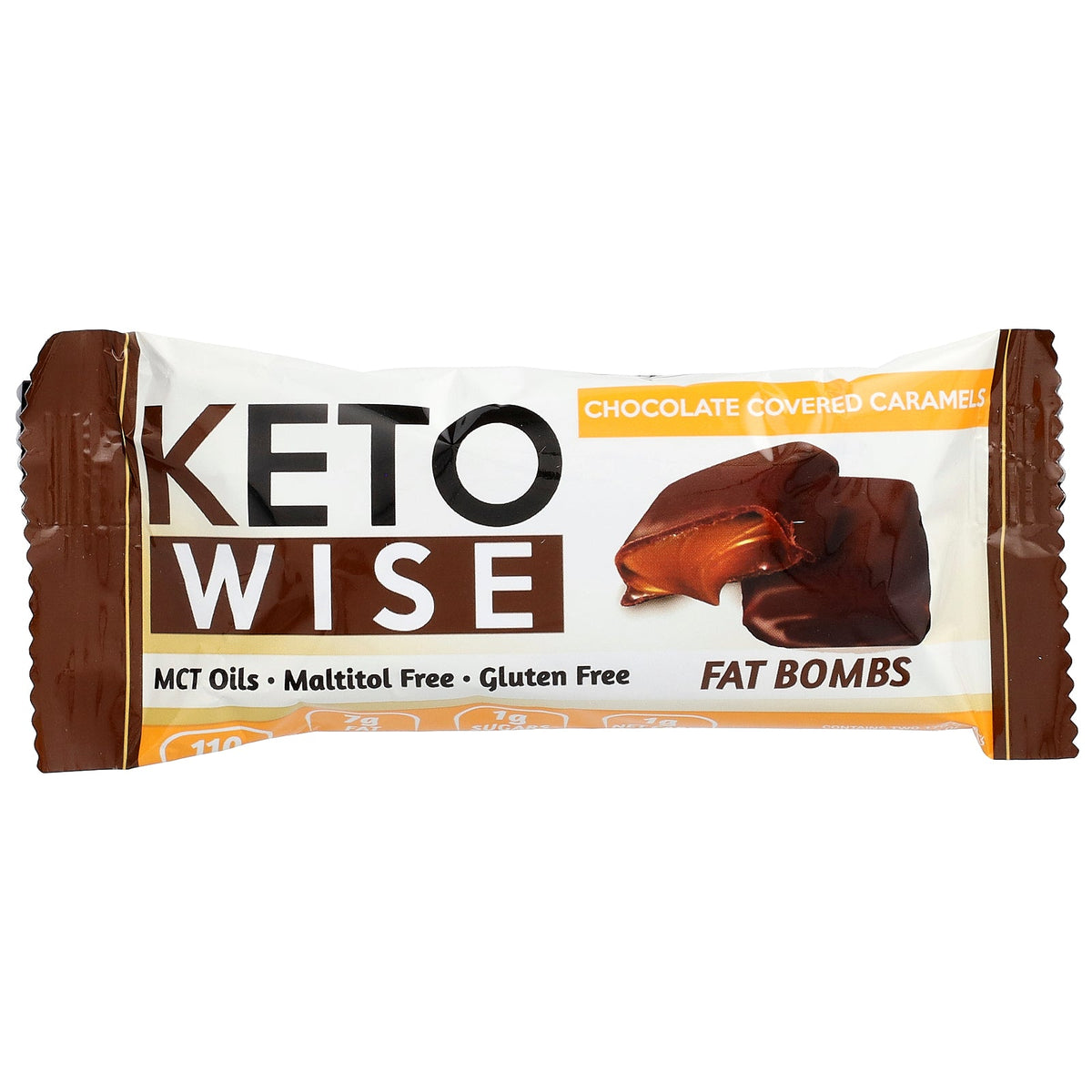 Keto Wise, Fat Bombs, Chocolate Covered Caramels, 16 Packs, 34 g Each
