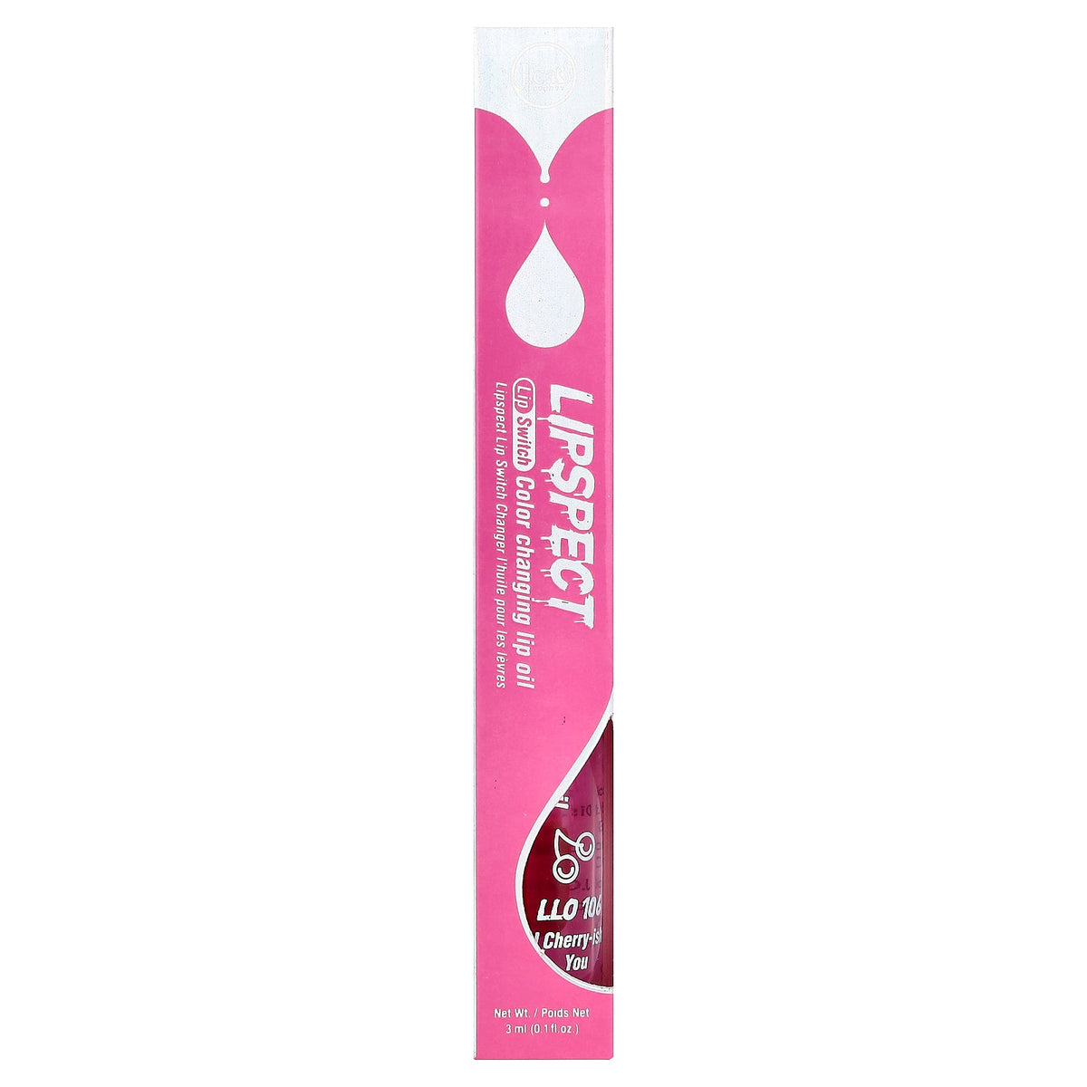 J.Cat Beauty, Lipspect Lip Switch, Color Changing Lip Oil, LLO106 I Cherry-ish You, 0.1 fl oz (3 ml)