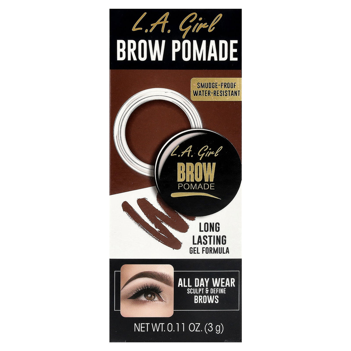 L.A. Girl, Brow Pomade, GBP364 Warm Brown, 0.11 oz (3 g)