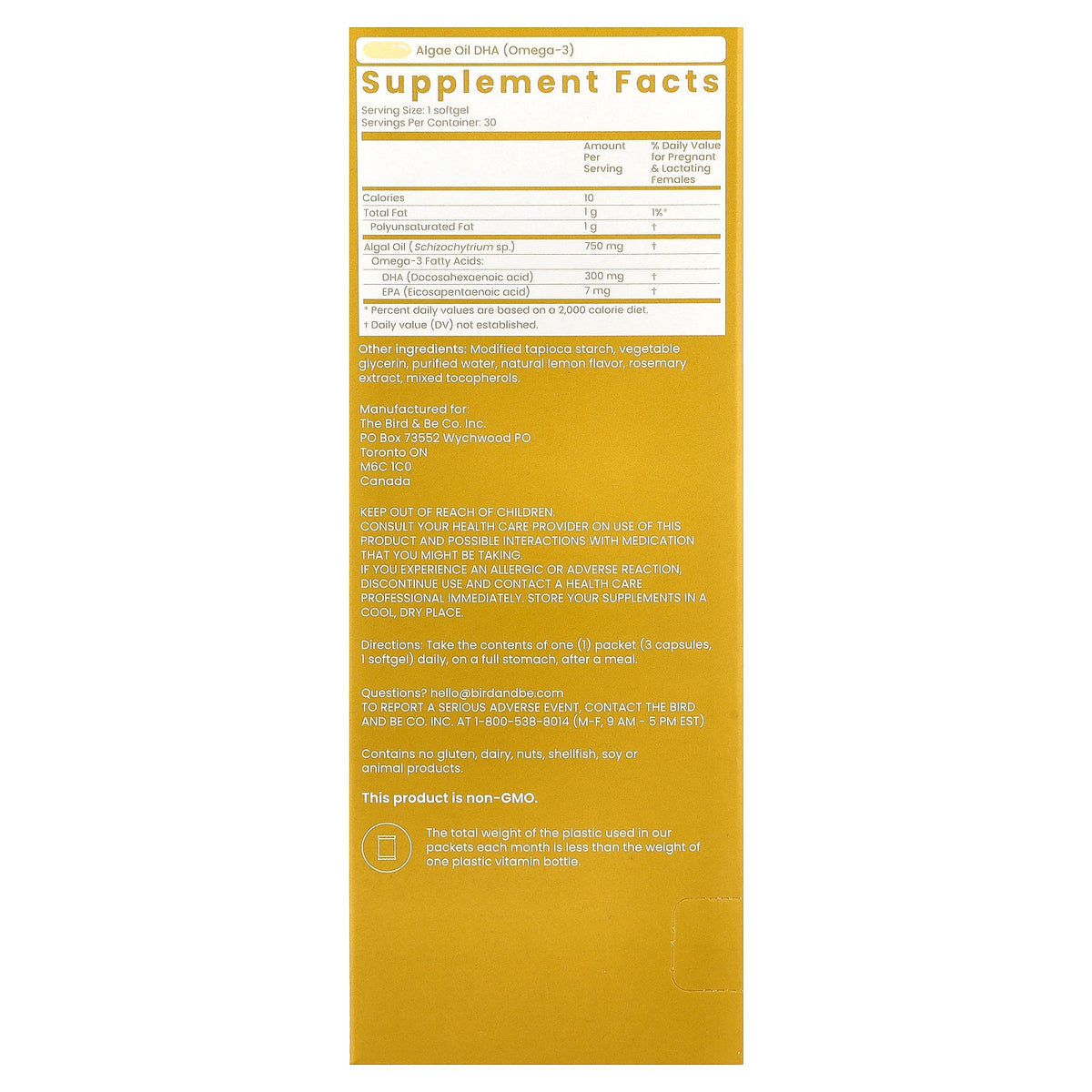 Bird&Be, Postpartum Pack, 30 Vegan Packets