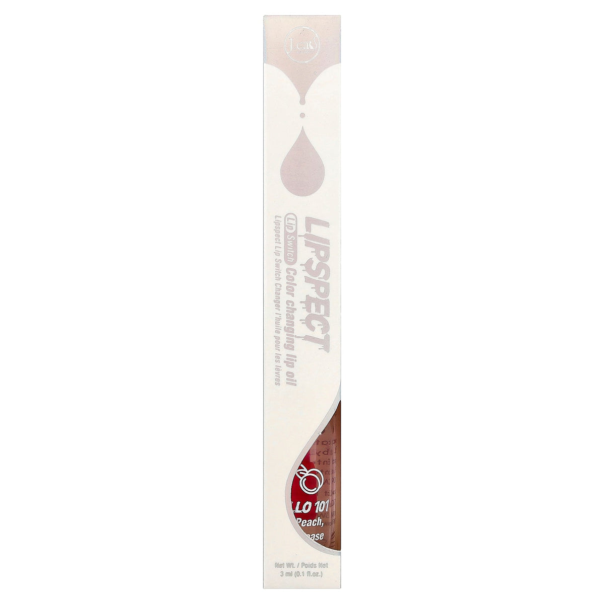 J.Cat Beauty, Lipspect Lip Switch, Color Changing Lip Oil, LLO 101 Peach, Please, 0.1 fl oz (3 ml)