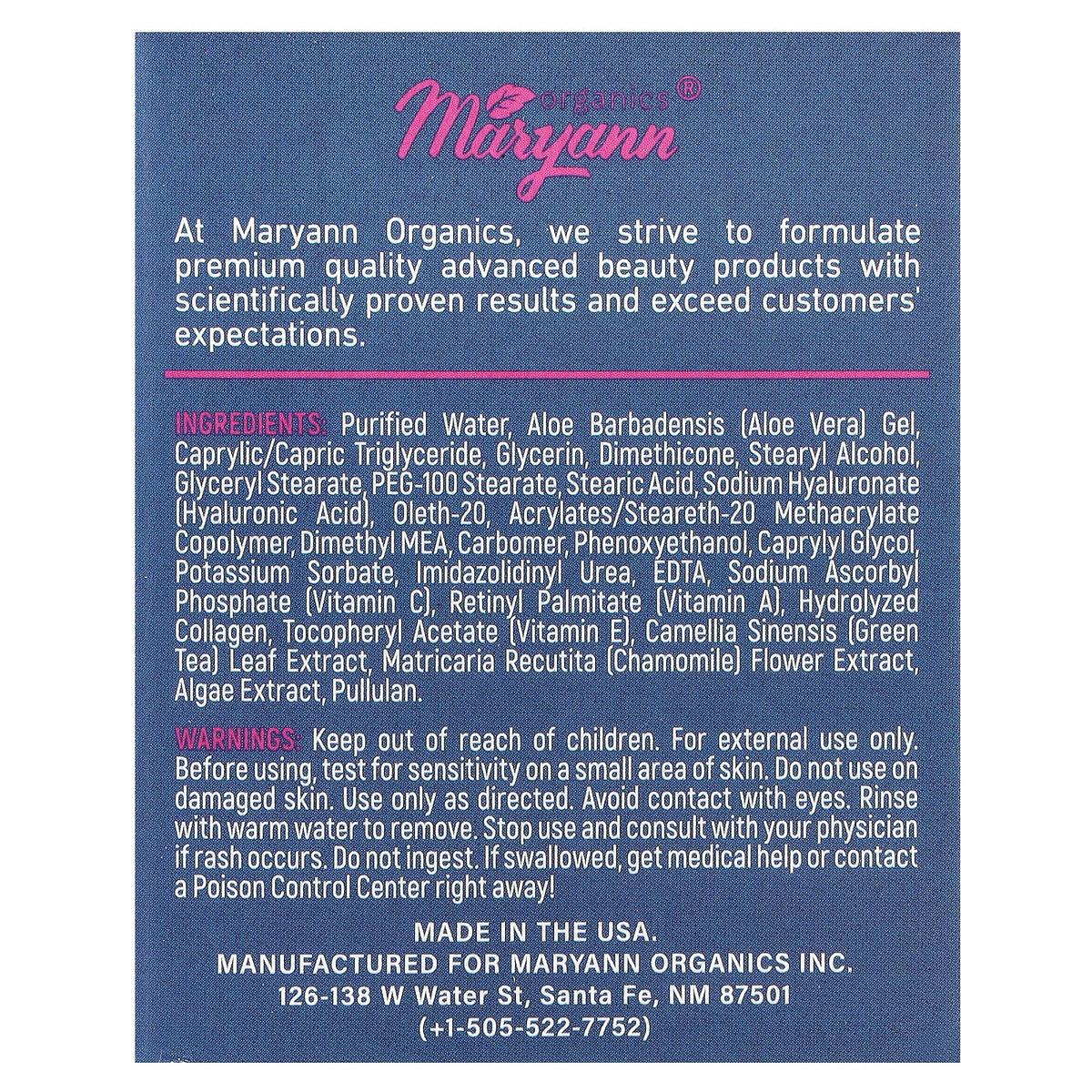 MaryAnn, Neck Cream, For All Skin Types, 1.7 fl oz (50 ml)