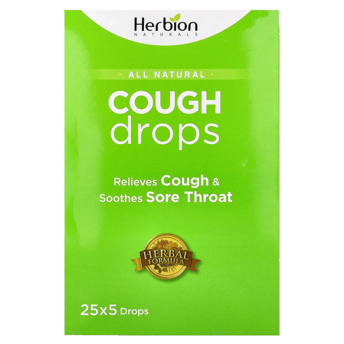 Herbion Naturals, Cough Drops, Mint, 5 Packs, 25 Drops Each