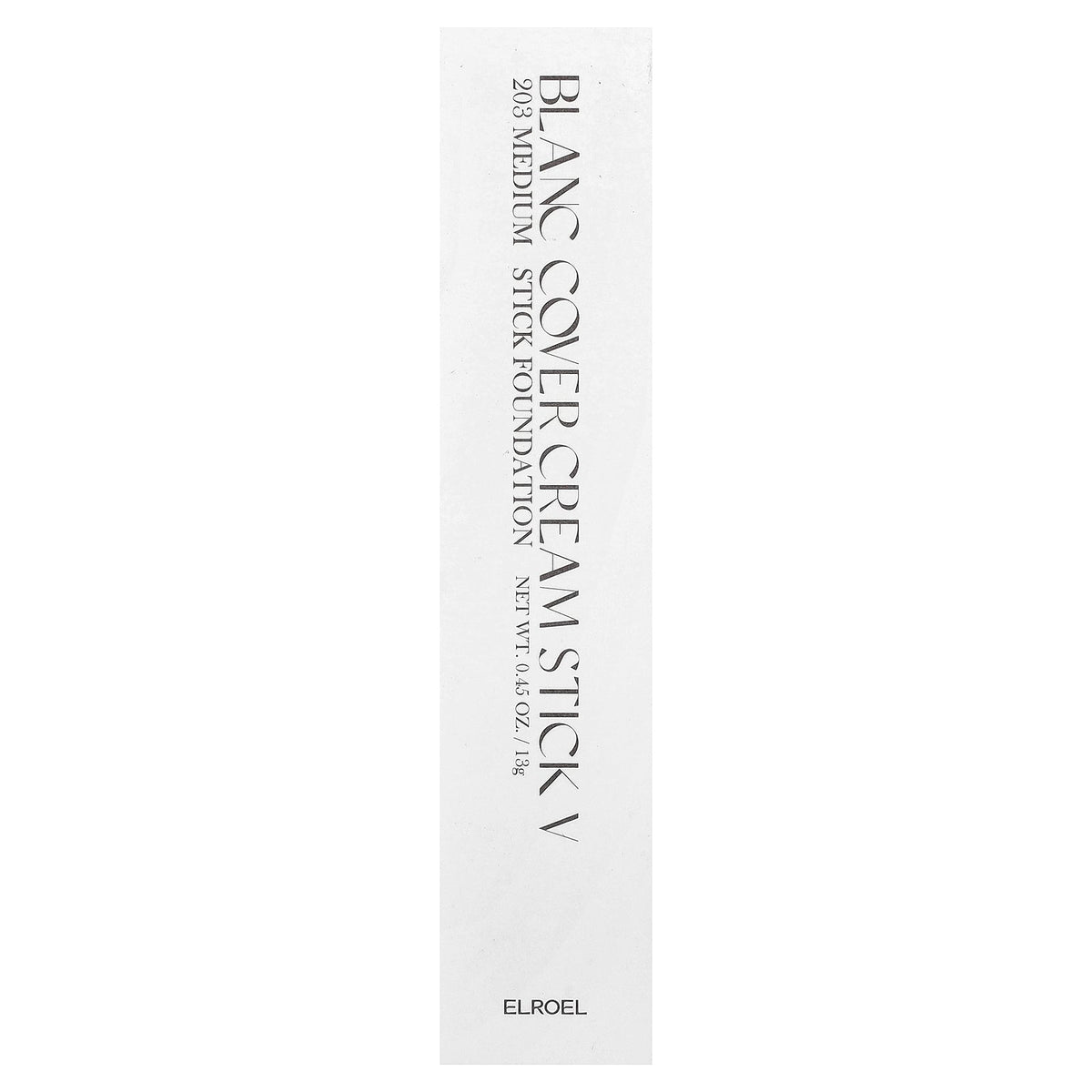 ELROEL, Blanc Cover Cream Stick V Foundation, 203 Medium, 0.45 oz (13 g)