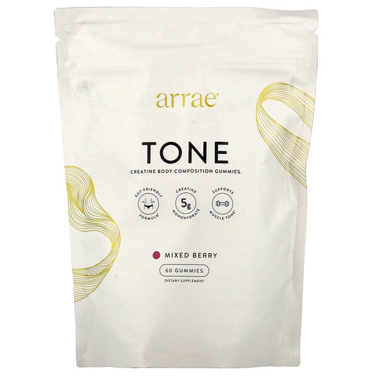 Arrae, Tone, Creatine Body Composition Gummies, Mixed Berry, 60 Gummies