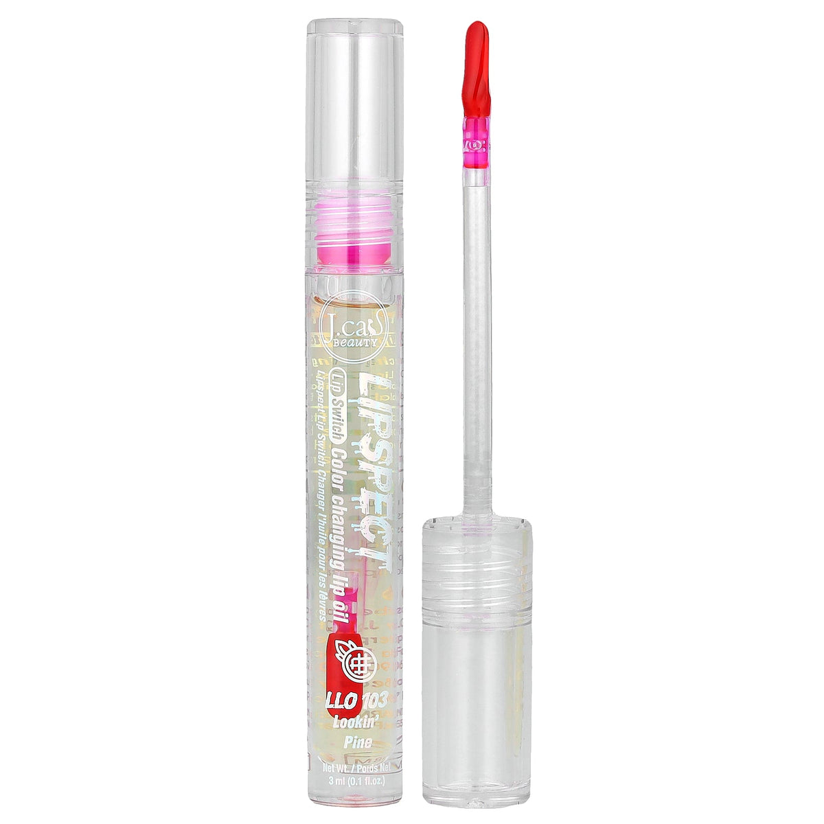 J.Cat Beauty, Lipspect Lip Switch, Color Changing Lip Oil, LLO 103 Lookin' Pine, 0.1 fl oz (3 ml)