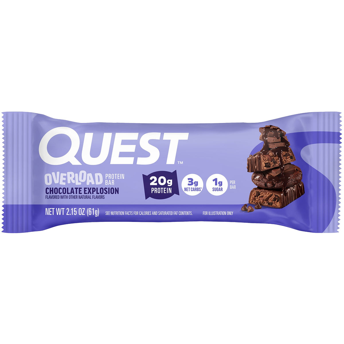 Quest Nutrition, Overload Protein Bar, Chocolate Explosion, 12 Bars, 2.15 oz (61 g) Each