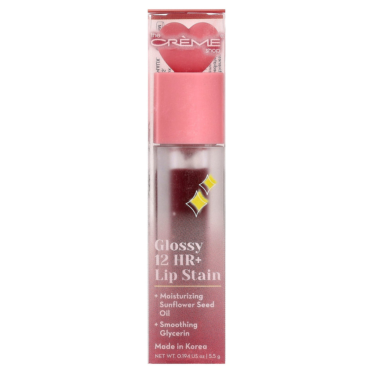 The Creme Shop, Glossy 12 HR + Lip Stain, Cherub, 0.194 oz (5.5 g)