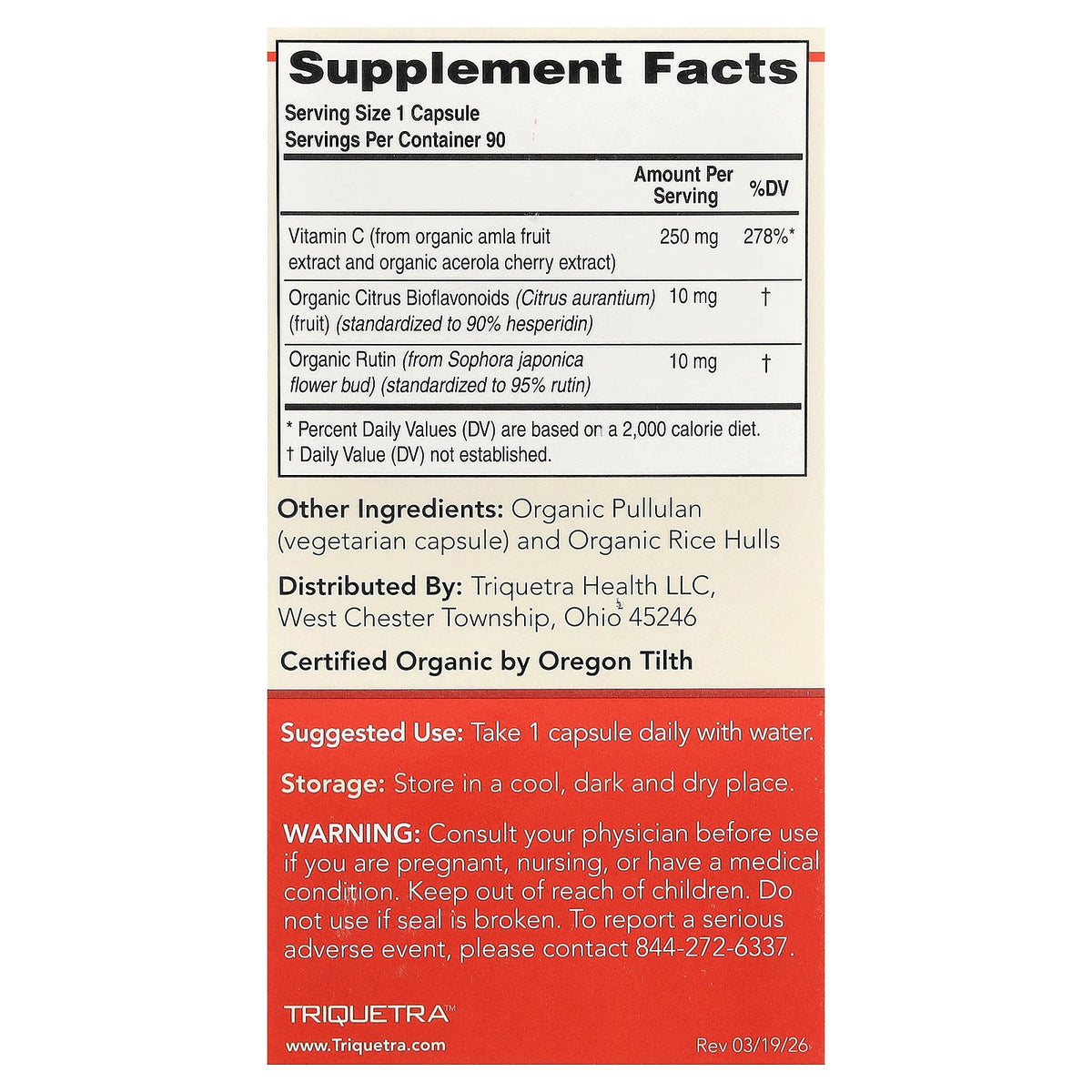 Triquetra, Plant-C™ Whole Food Vitamin C, 90 Capsules