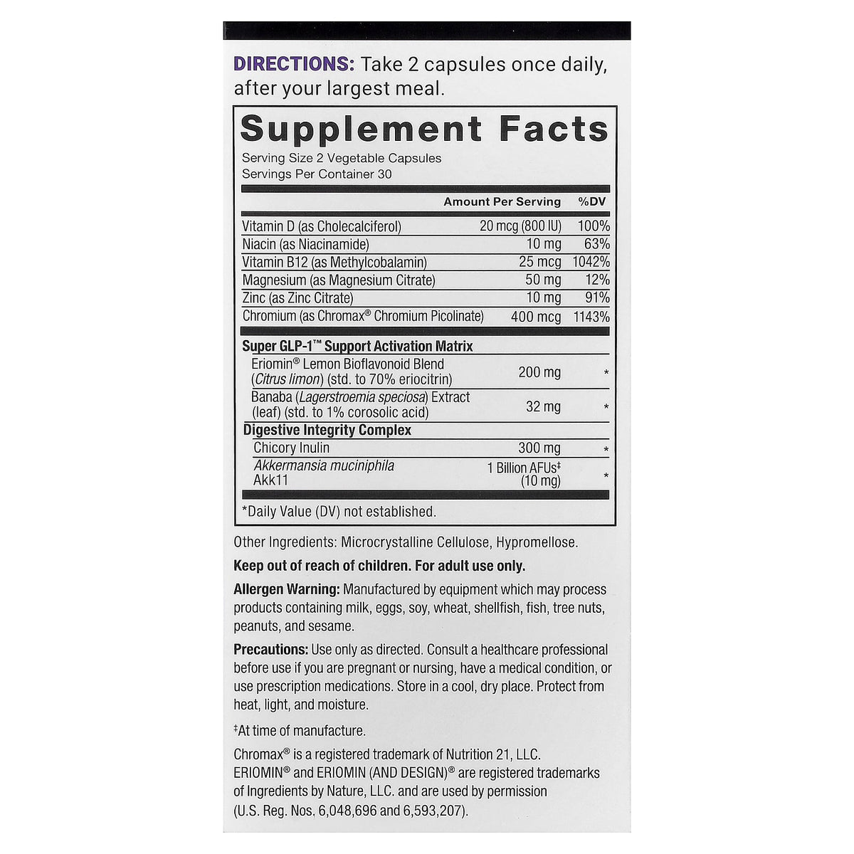 Force Factor, Super GLP-1™ Support + Akkermansia, 60 Vegetable Capsules