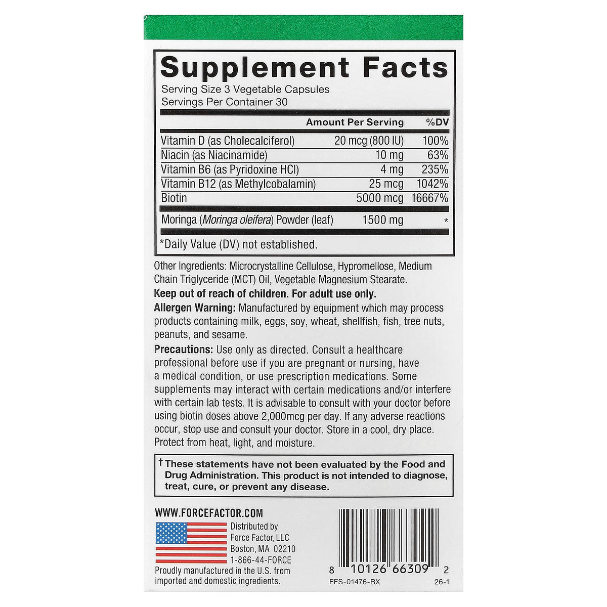 Force Factor, Modern Moringa™, 90 Vegetable Capsules