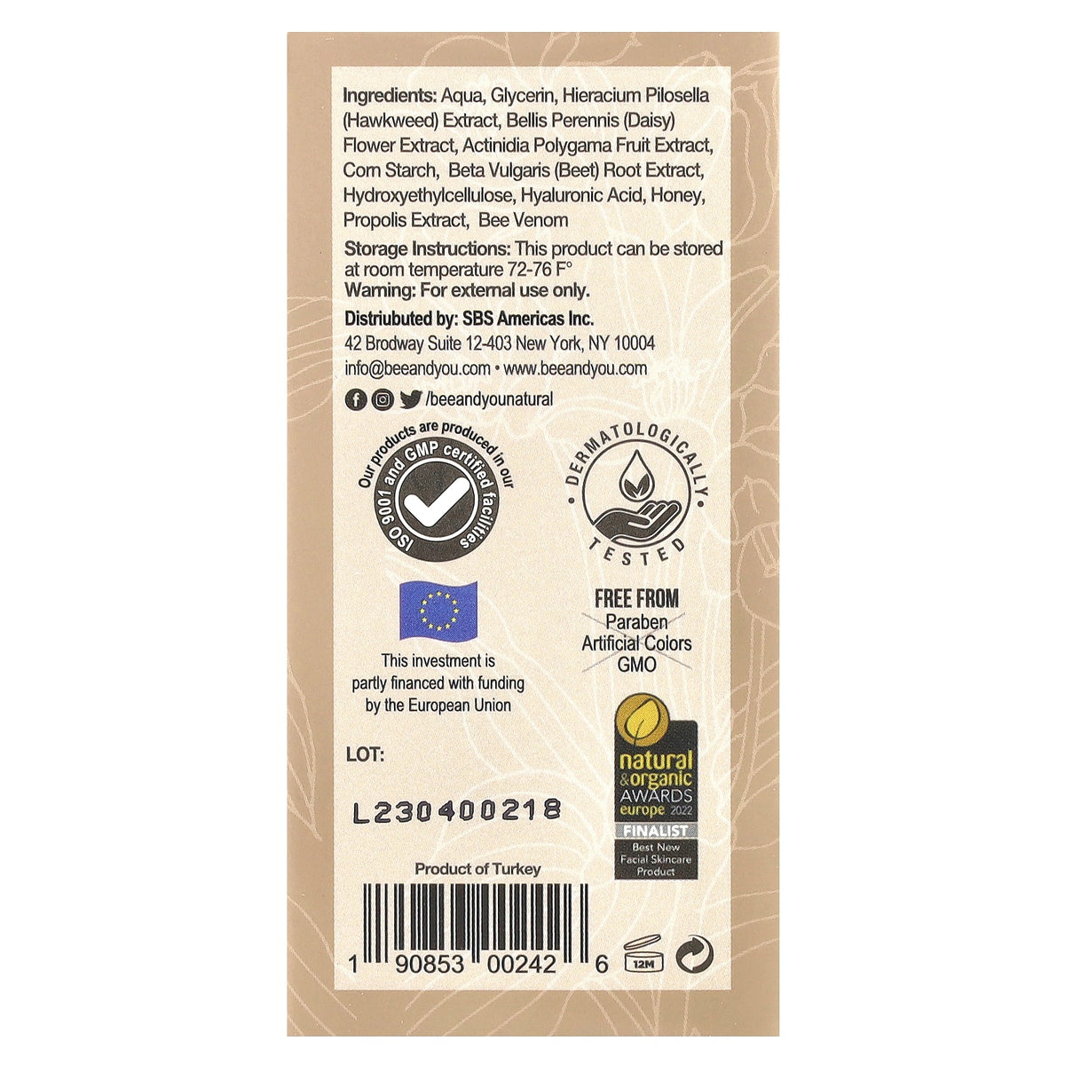 Bee & You, Moisturizing Anti-Aging Eye Contour Serum, 0.51 fl oz (15 ml)