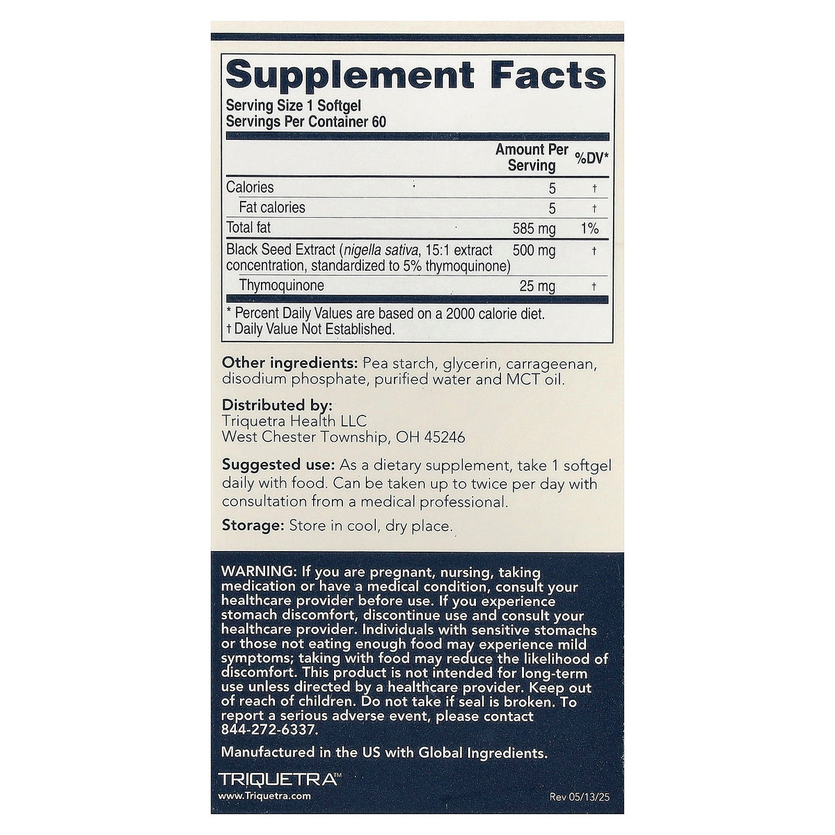 Triquetra, TQ-Advanced® Black Seed Oil, 60 Softgels