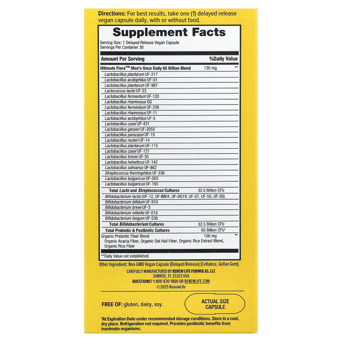Renew Life, Ultimate Flora™, Men's Once Daily Probiotic, 30 Delayed Release Vegan Capsules