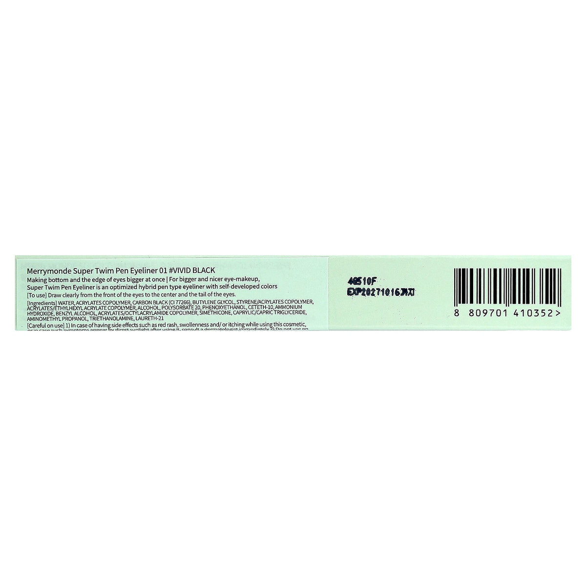 Merrymonde, Super Twim Pen Eyeliner, 01 Vivid Black, 0.02 fl oz (0.5 ml)