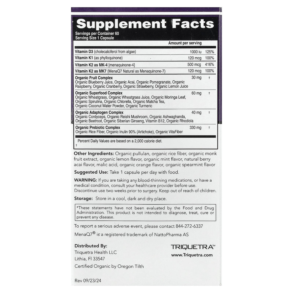 Triquetra, Total-K2®, 60 Capsules