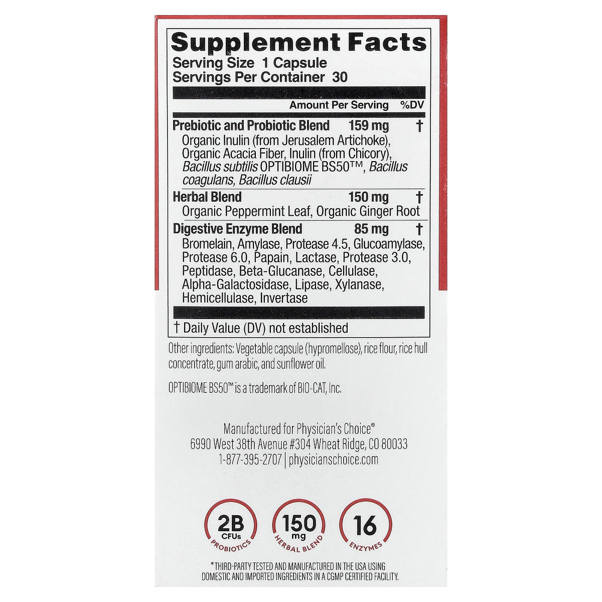 Physician's Choice, Digestive Enzymes With Prebiotic + Probiotics, 30 Capsules