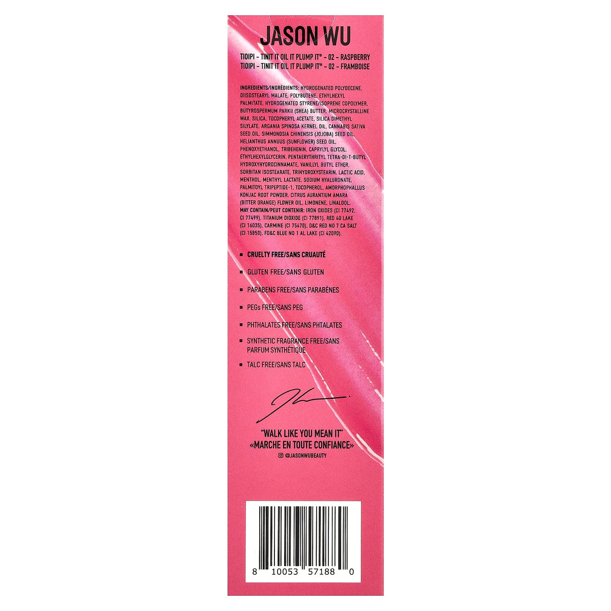 Jason Wu, Tint It Oil It Plump It®, 02 Raspberry, 0.19 fl oz (5.8 ml)