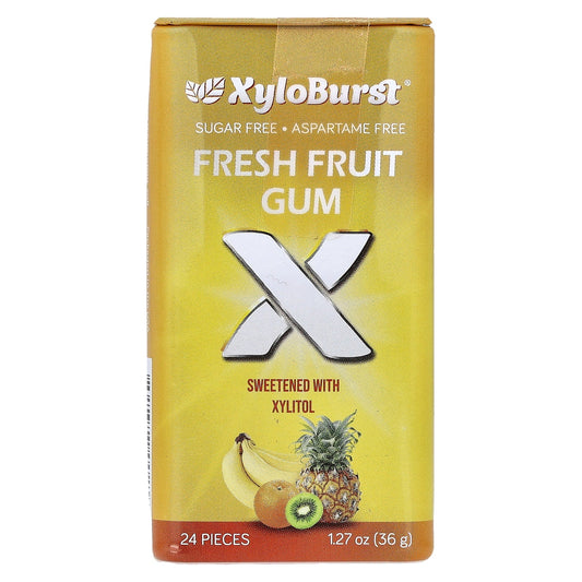 Xyloburst, Xylitol Gum, Fresh Fruit, 24 Pieces, 1.27 oz (36 g)
