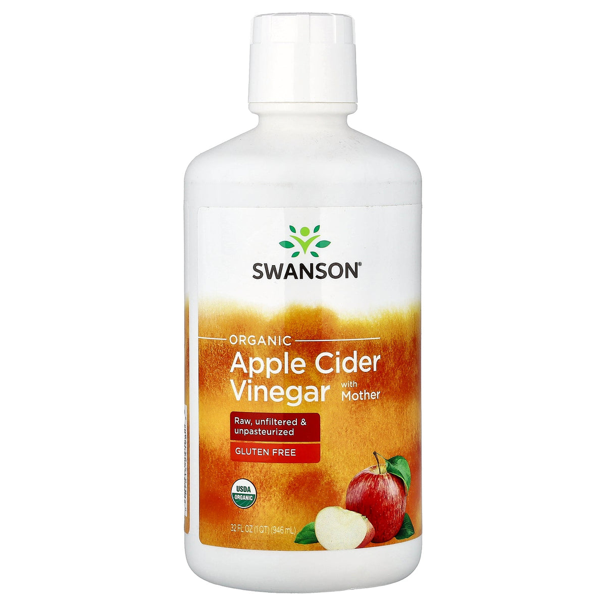Swanson Vitamins, Organic Apple Cider Vinegar with Mother, 32 fl oz (946 ml)