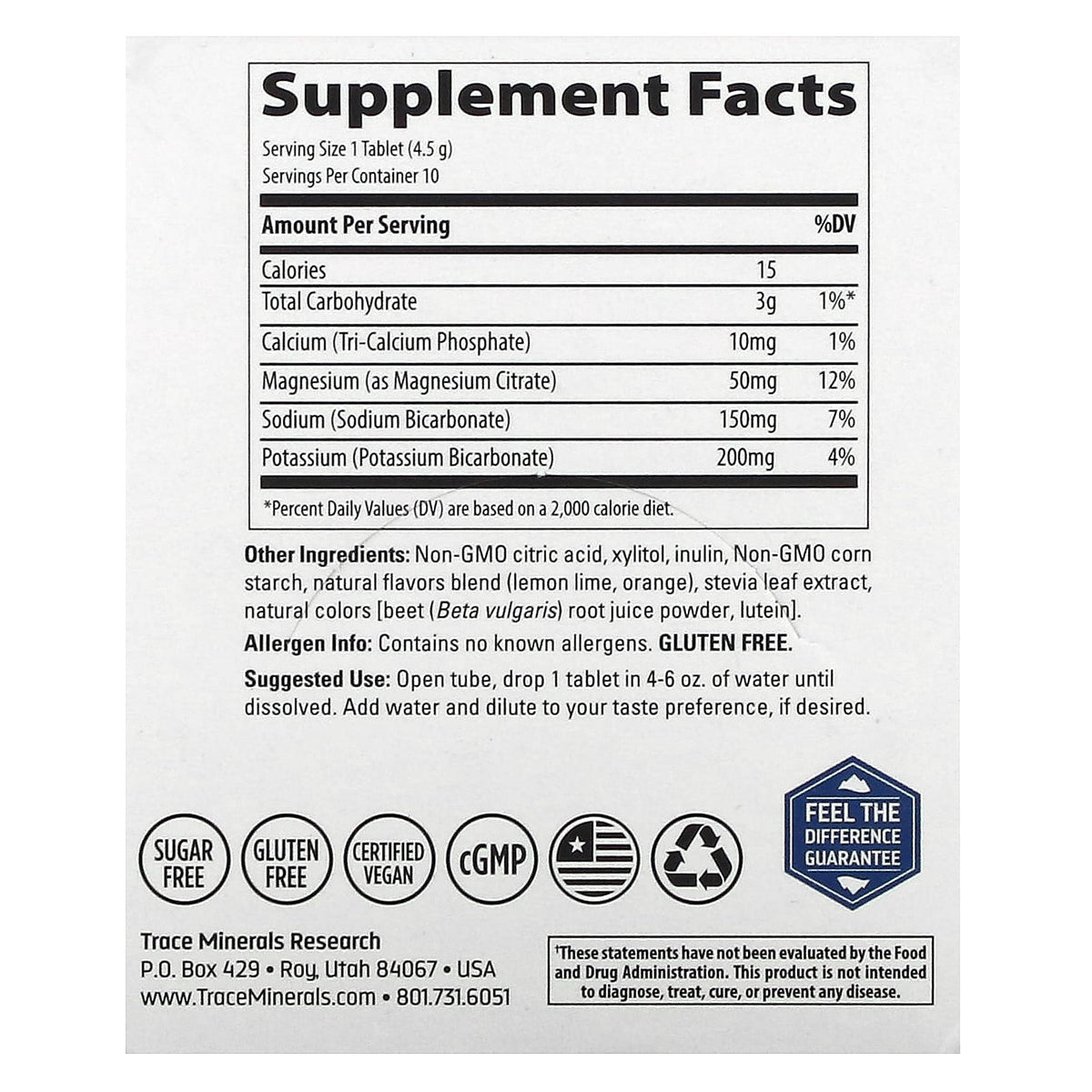 Trace, TM Sport, Max-Hydrate Endurance Effervescent Tablets, Citrus, 8 Tubes, 10 Tablets Each