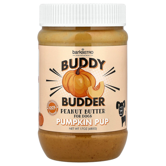 Bark Bistro, Buddy Budder, Peanut Butter, For Dogs, Pumpkin Pup, 17 oz (480 g)