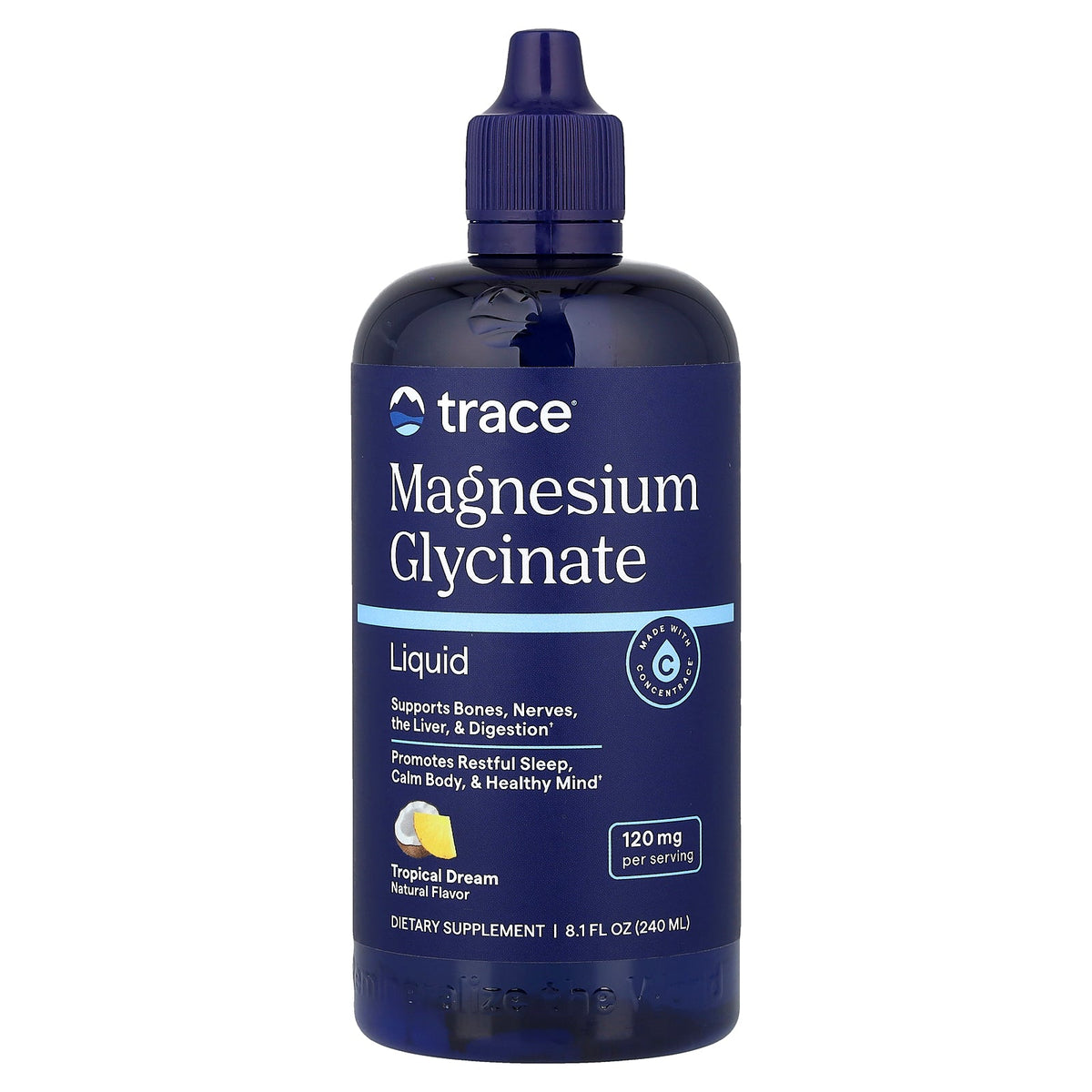 Trace, Magnesium Glycinate Liquid, Tropical Dream, 8.1 fl oz (240 ml)