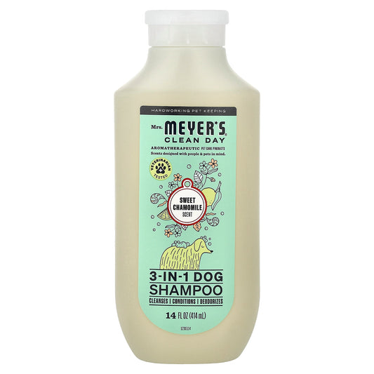 Mrs. Meyers Clean Day, 3-In-1 Dog Shampoo, Sweet Chamomile, 14 fl oz (414 ml)