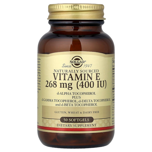 Solgar, Vitamin E, Naturally Sourced, 268 mg (400 IU), 50 Softgels