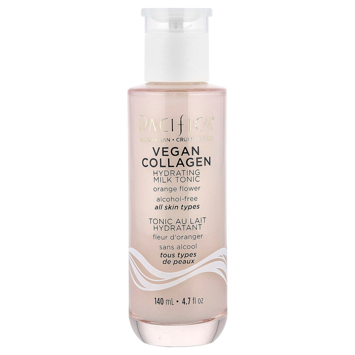 Pacifica, Vegan Collagen, Hydrating Milk Tonic, Orange Flower, Alcohol Free, All Skin Types, 4.7 fl oz (140 ml)