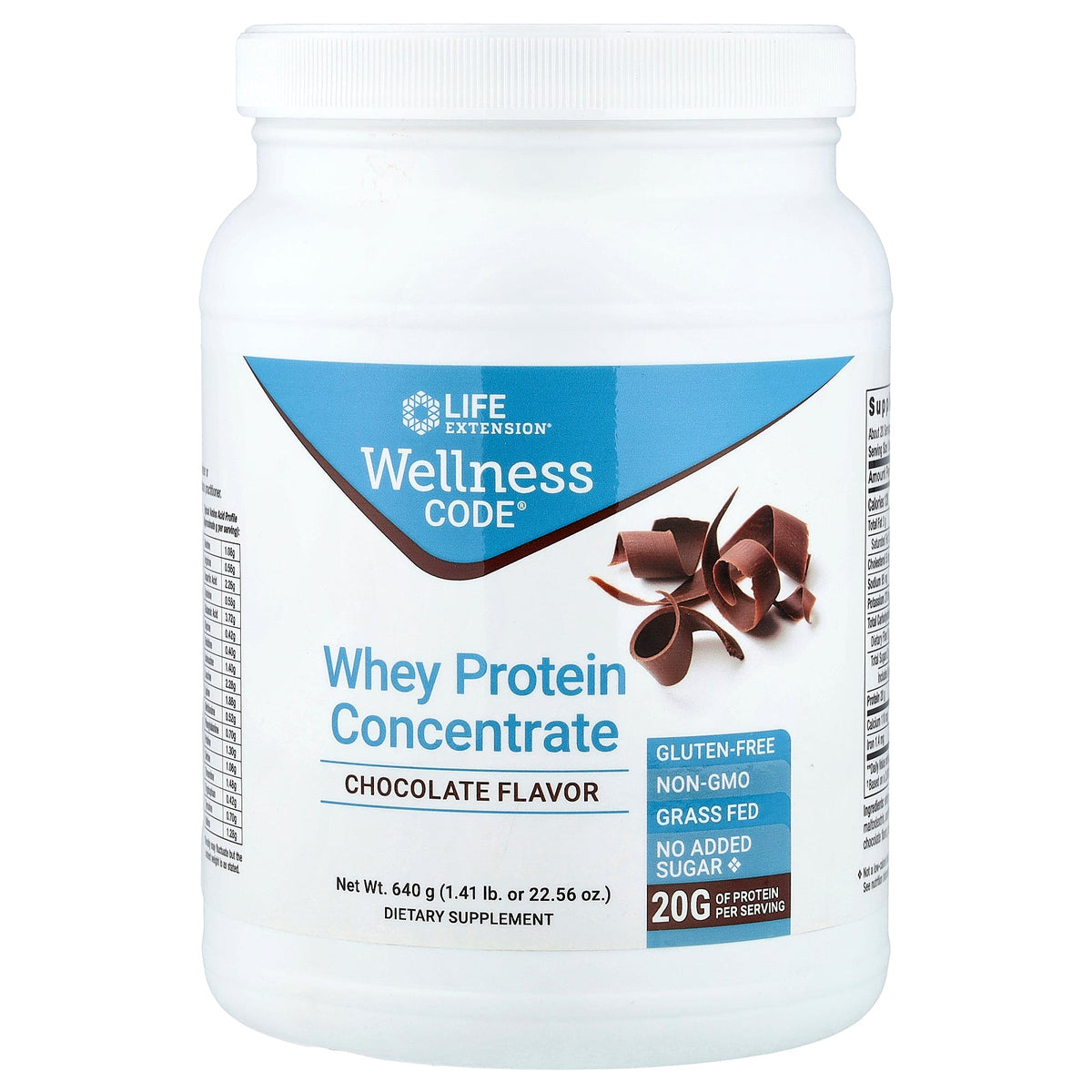 Life Extension, Wellness Code®, Whey Protein Concentrate, Chocolate, 1.41 lb (640 g)