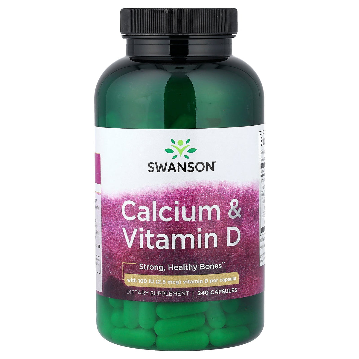 Swanson Vitamins, Calcium & Vitamin D, 240 Capsules