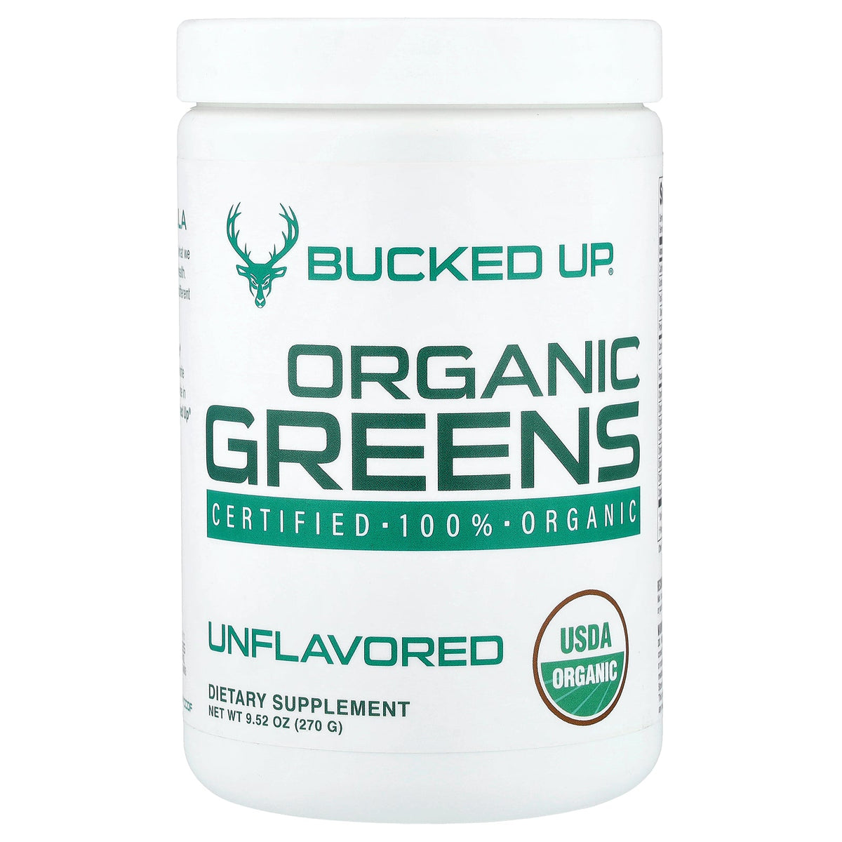 Bucked Up, Organic Greens, Unflavored, 9.52 oz (270 g)