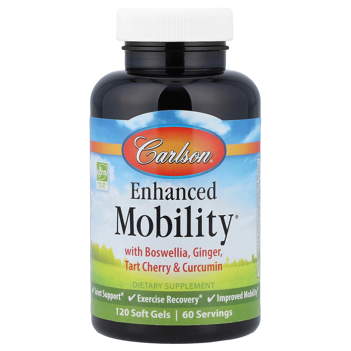 Carlson, Enhanced Mobility® With Boswellia, Ginger, Tart Cherry & Curcumin, 120 Soft Gels