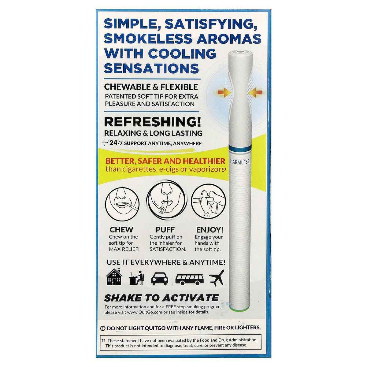 QuitGo, Habit Replacement Inhaler, Menthol, 1 Inhaler