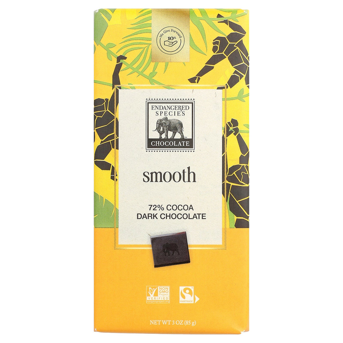 Endangered Species Chocolate, Smooth Dark Chocolate, 72% Cocoa, 3 oz (85 g)
