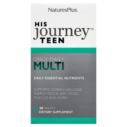 NaturesPlus, His Journey™ Teen, Once Daily Multi, 30 Tablets