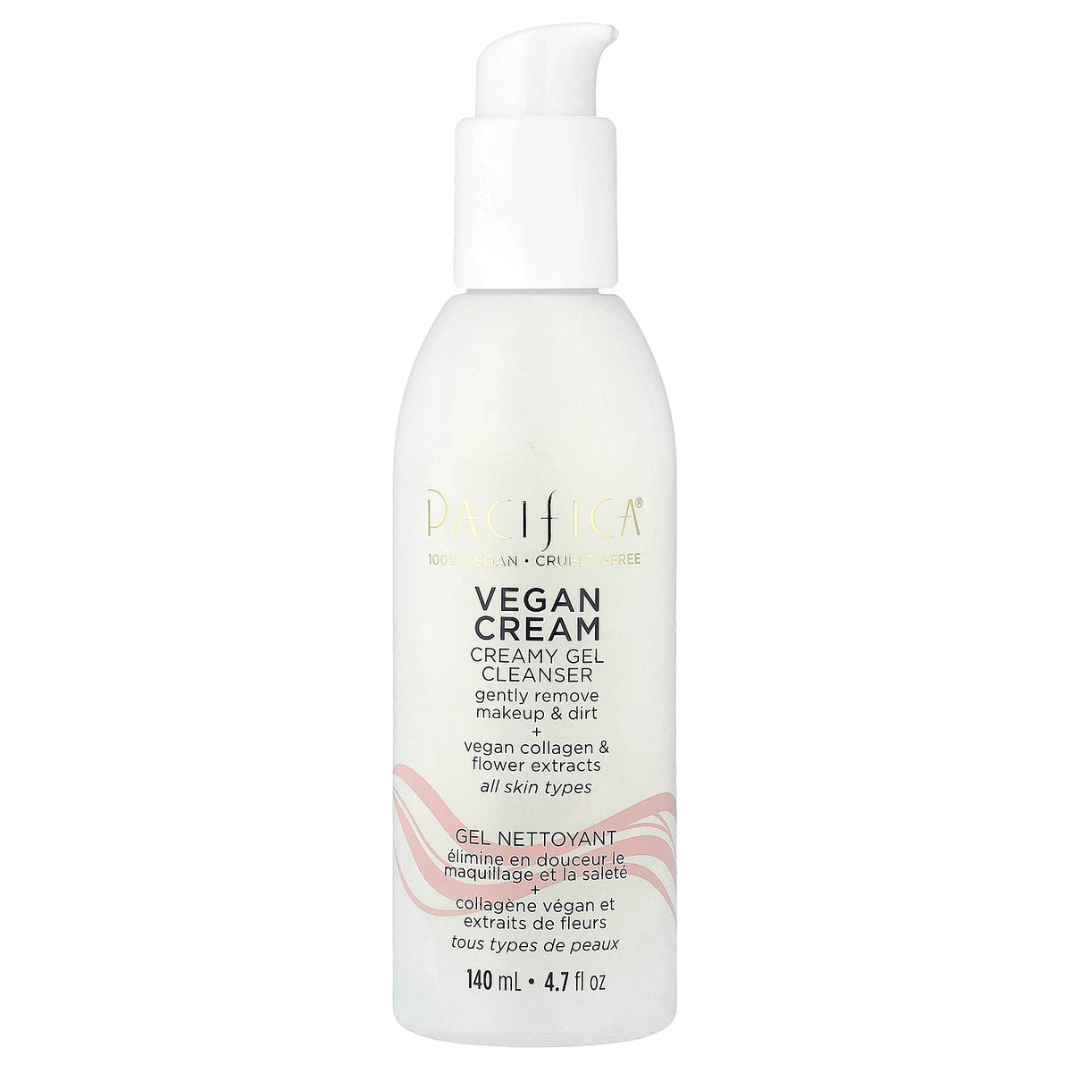 Pacifica, Vegan Cream, Creamy Gel Cleanser, 4.7 fl oz (140 ml)